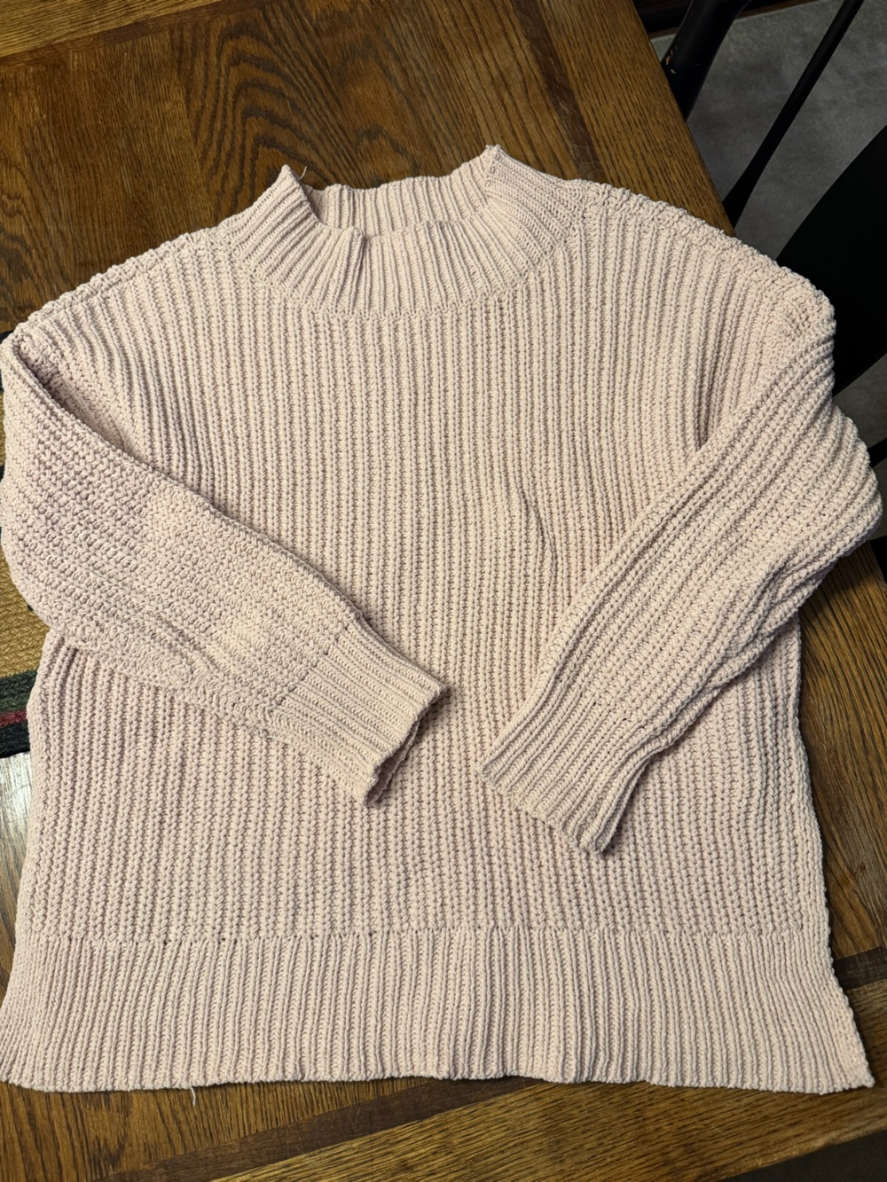 aerie Ribbed Crew Neck Sweater in Light Blush